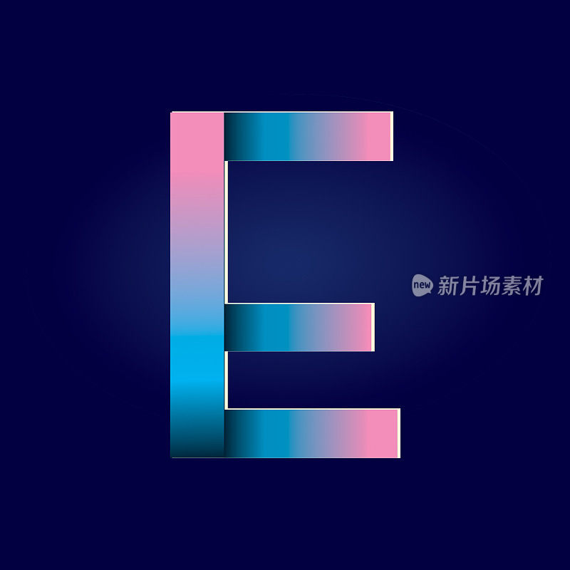 Pastel pink and electric blue gradients Alphabet Captial letter